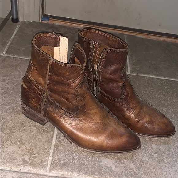 Frye ankle boots brown leather - Picture 1 of 1
